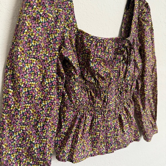 J.Crew x Liberty Fabric Cinched Waist Organic Cotton Top Size 6 Busy Izzy Print - Picture 5 of 10